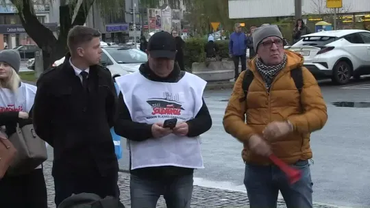 Protest w Siedlcach przeciwko likwidacji Zakładu Linii Kolejowych