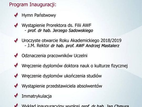 INAUGURACJA ROKU AKADEMICKIEGO 2018/2019