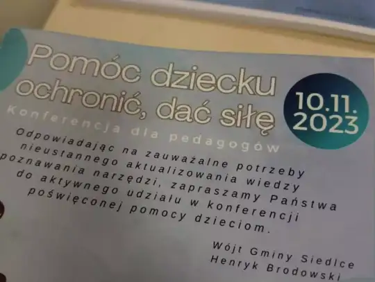 Jak pomóc dziecku? Konferencja dla pedagogów w gminie Siedlce