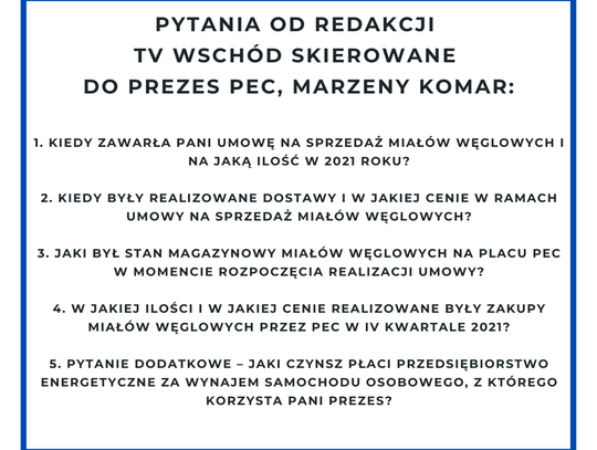 Odpowiedź PEC na pytania Redakcji TV Wschód