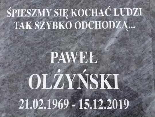 Pierwsza rocznica śmierci Pawła Olżyńskiego
