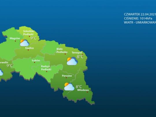 Prognoza pogody - 21 kwietnia