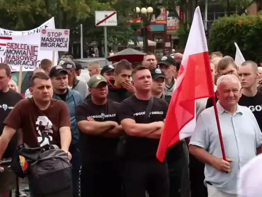 Protest w Siedlcach przeciwko przymusowej relokacji migrantów