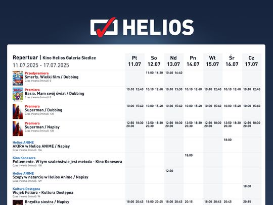 Repertuar Kina Helios Siedlce