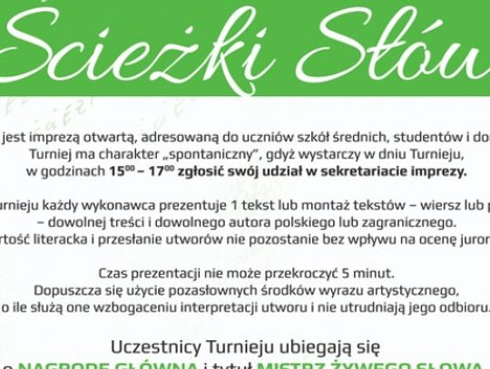 XV Spontaniczny Turniej Sztuki Recytatorskiej - Ścieżki Słów