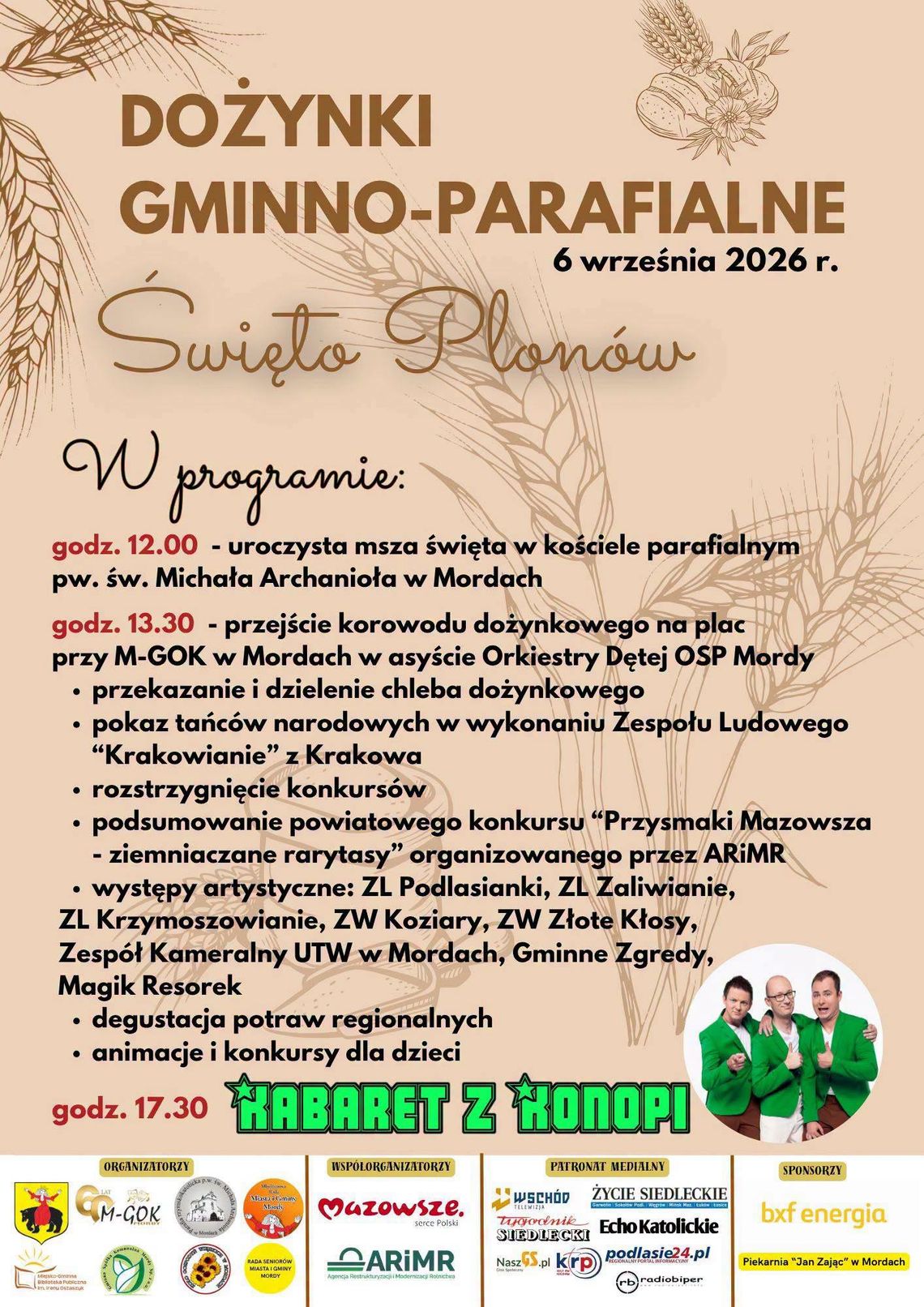Dożynki Gminno-Parafialne w Mordach już 6 września!