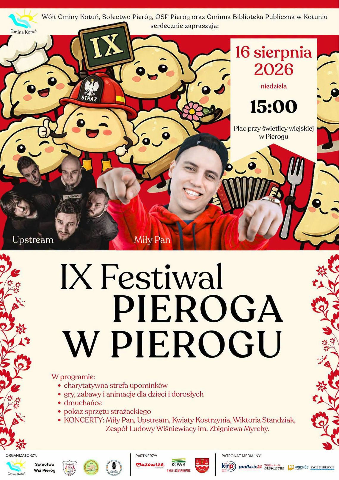 Gmina Kotuń zaprasza na IX Festiwal Pieroga w Pierogu! Gmina Kotuń zaprasza na IX Festiwal Pieroga w Pierogu!