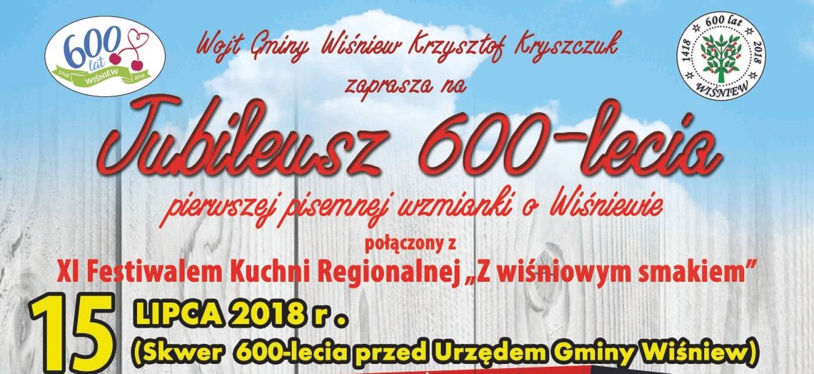 Jubileusz 600-lecia pierwszej pisemnej wzmianki o miejscowościach Wiśniew