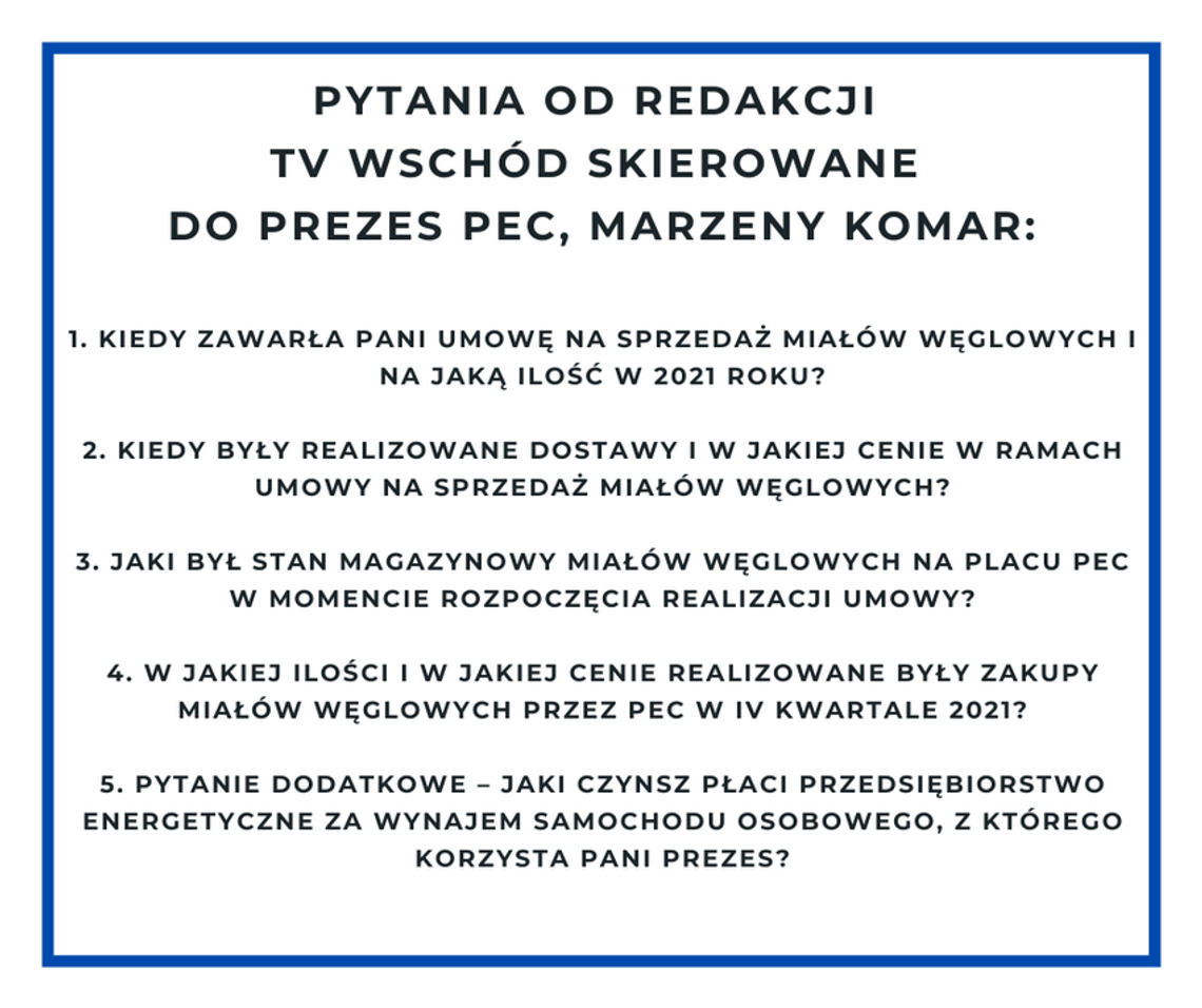 Odpowiedź PEC na pytania Redakcji TV Wschód