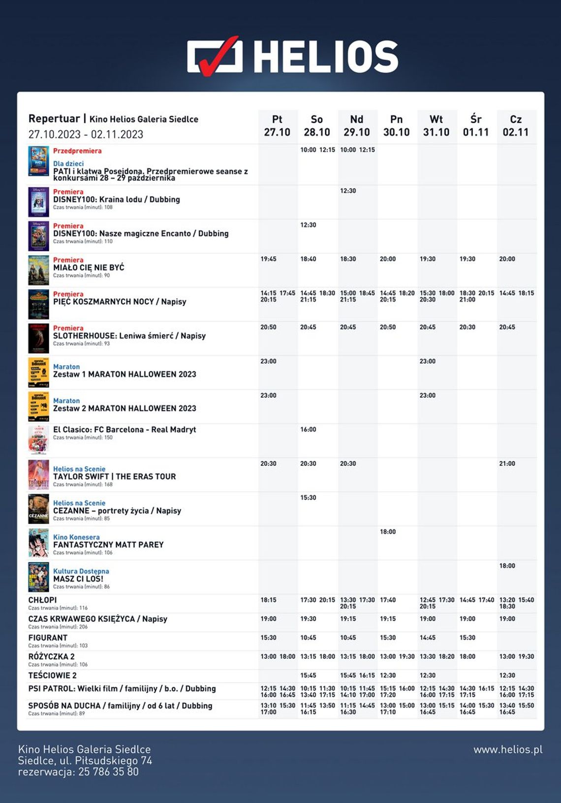 Repertuar Kino Helios