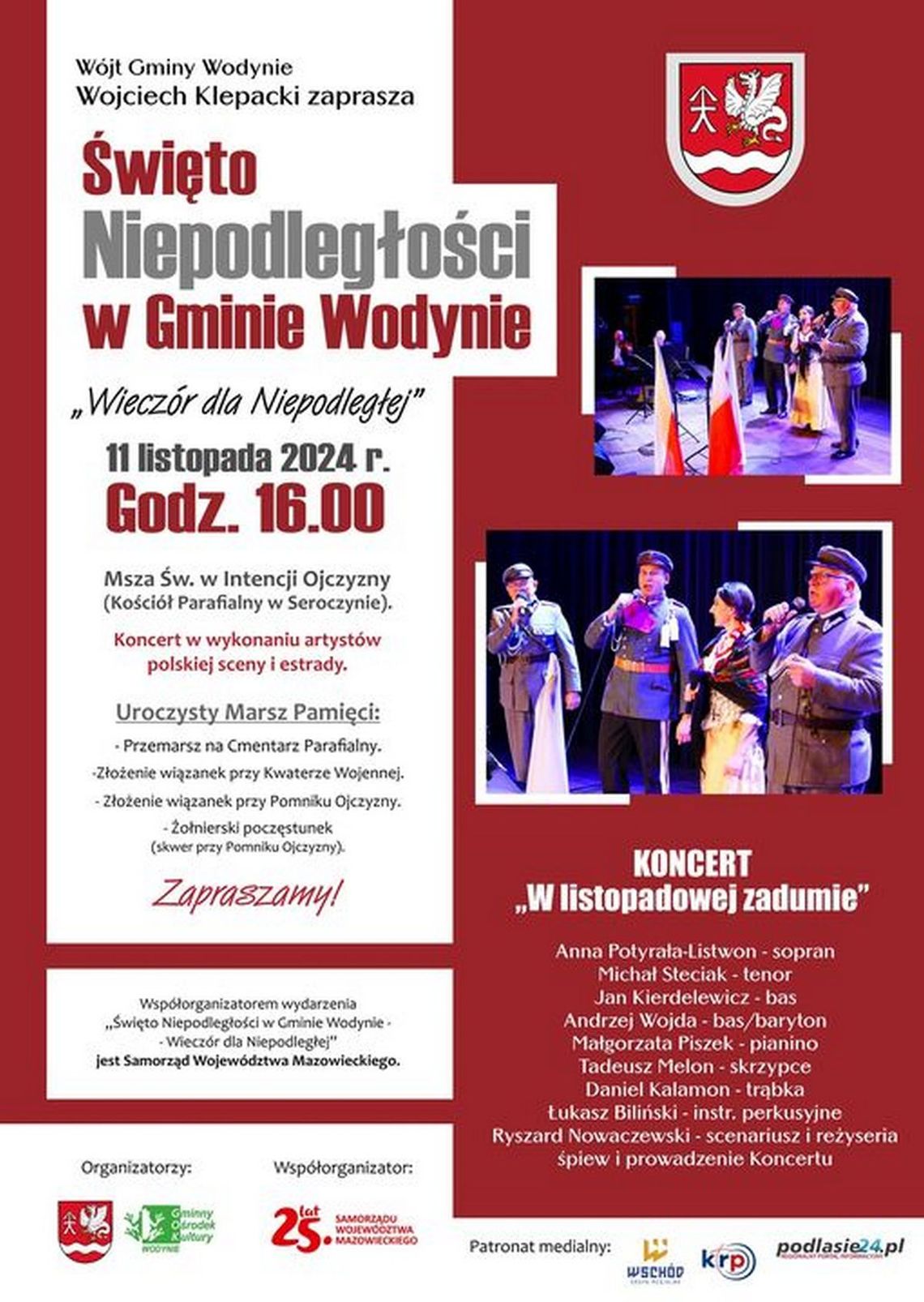 Wieczór dla Niepodległej w Gminie Wodynie