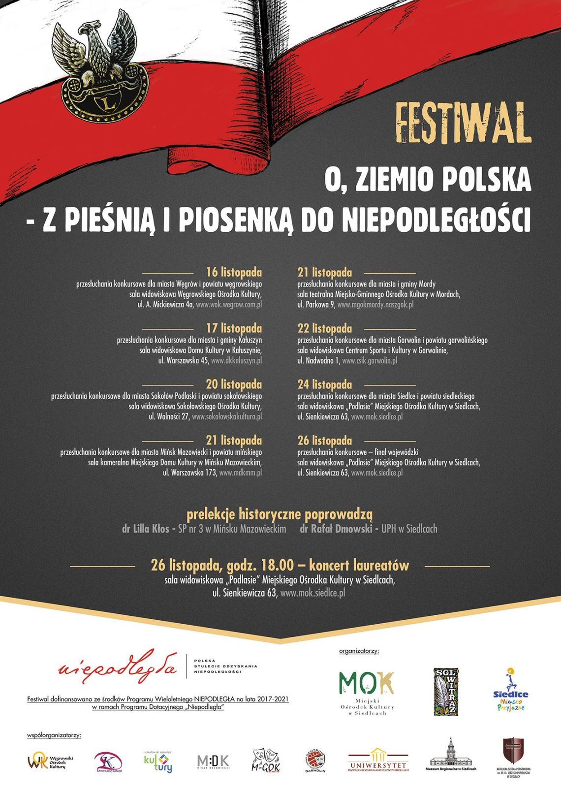 Festiwal "O, Ziemio Polska - z pieśnią i piosenką do Niepodległości" - Finał Regionalny