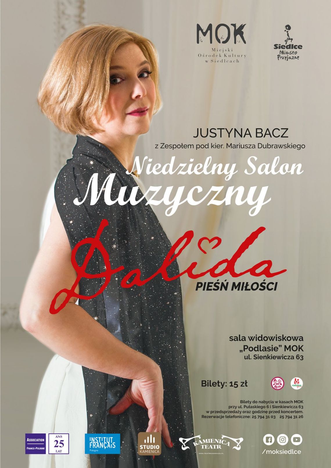 Niedzielny Salon Muzyczny - koncert Justyny Bacz "Dalida - pieśń miłości"